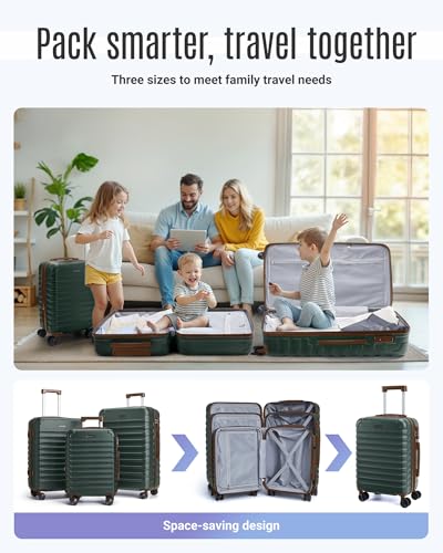 Luggage Sets 3 Pcs Suitcase with Wheel (3 Count)