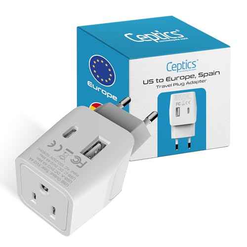 3 in 1 European Travel Plug Adapter