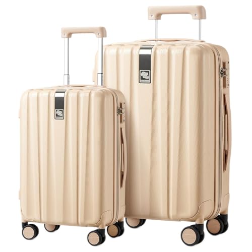 20 29 Inch Carry On Luggage Sets 2 Piece Hard Shell Suitcases with Spinner Wheels Extra Large Travel Luggage Rolling Suitcase for Travel Nestable Storage（Cuba Sand） (2 Count)