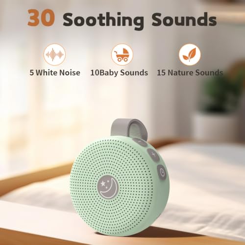 Portable Sound Machine Mini White Noise Machine Baby Shushing Brown Noise Machine with 30 Soothing Sounds for Kids Adults Dogs Auto