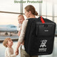 Padded Stroller Bag for Airplane with PU Leather Pocket Design