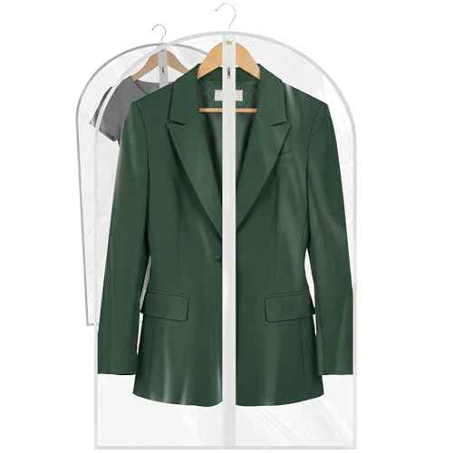 36” All Clear Garment Bags for Women Suit Bags (2 Count)