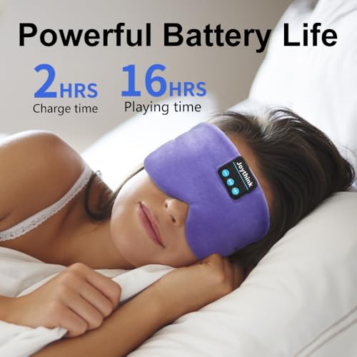 Sleep Headphones Bluetooth Sleep Mask Silk Headband Earphones Bluetooth Eye Mask for Sleeping On Side Blackout Soft Sleep Earphones Music Kids Children Eye Cover Purple
