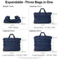 Large Expandable checked Luggage Suitcases with Wheels Foldable Duffle Bag for Travel suitcase for Women Men Garment Bag（Blue）