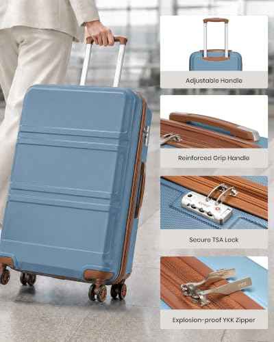 24 Inch Luggage Suitcase with Spinner Wheels TSA Lock