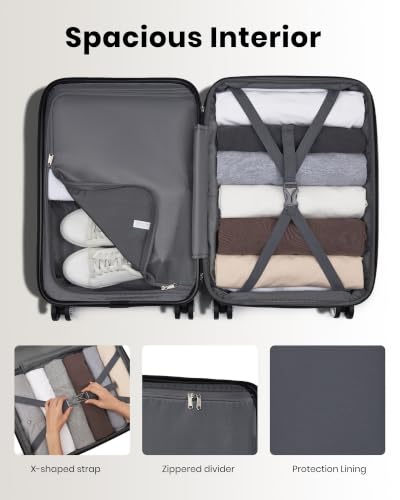 28 Inch Luggage Expandable Suitcase with Spinner Wheels TSA Lock