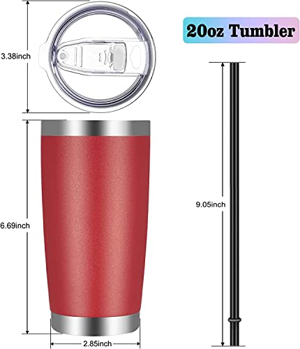 20oz Tumbler with Lid and Straw Stainless Steel Tumbler Cup Bulk Vacuum Insulated Double Wall Travel Coffee Mug Powder Coated Coffee Cup (12 Count)