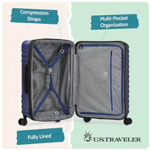 Boren Expandable Hardside Rugged Travel Luggage with 8 Spinner Wheels