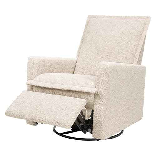 Cali Flange Recliner and Swivel Glider in Almond Teddy Loop