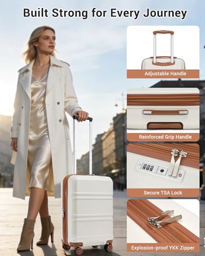 Carry On Luggage Airline Approved with Spinner Wheels TSA Lock