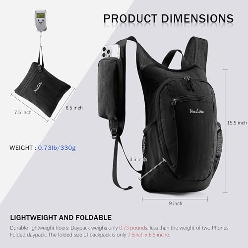 10L Small Hiking Backpack Travel Daypack Lightweight Packable Back Pack for Women Men