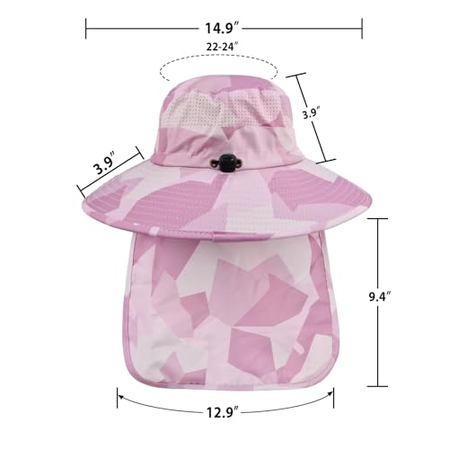 Sun Hats for Men Women with Neck Flap Fishing UPF 50+ UV Protection