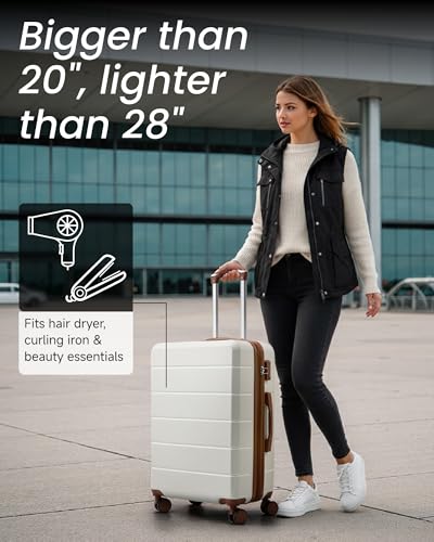 24 Inch Checked Luggage with Spinner Wheels
