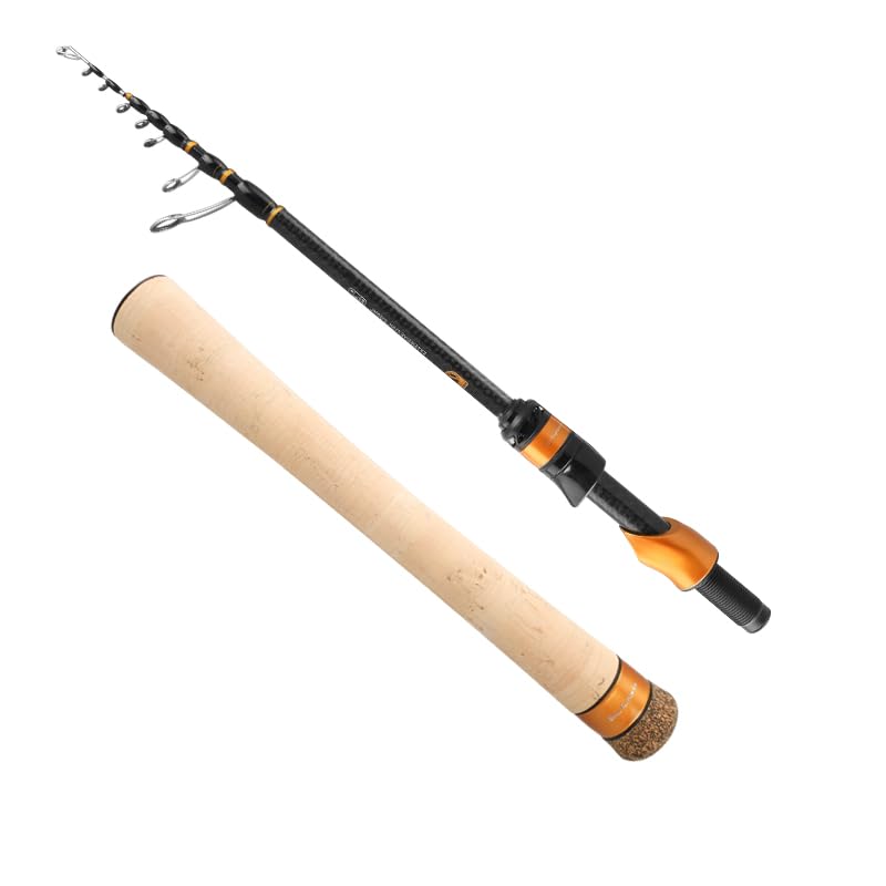 PURELURE Telescopic Fishing Rod Spinning 6ft ML Portable Fishing Pole MF