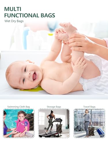 BABY Large Wet Dry Bag Waterproof Hanging Cloth Diaper with Double Zippered Pockets 25x18 inches Laundry Bag HL
