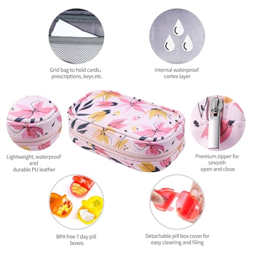 Weekly Travel Pill Organizer 2 Times a Day AM PM Rainbow Pill Box