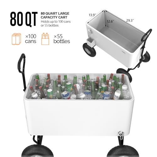 80 Quart Wagon Rolling Cooler Ice Chest