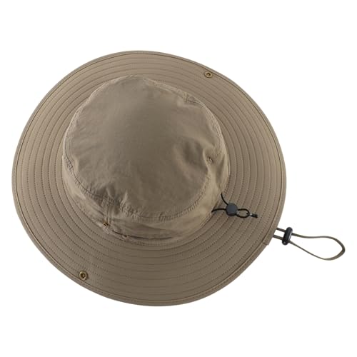 Mens Womens Nylon Cowboy Hat UPF 50+ Waterproof Fishing Bucket Hat Breathable Travel Summer Beach Hat Dark Khaki