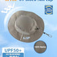 UPF50+ Mens Sun Hat Wide Brim Fishing Hat Sun Protection Cap for Men Women Portable Airy Mesh Beach Bucket Hat Cool Grey
