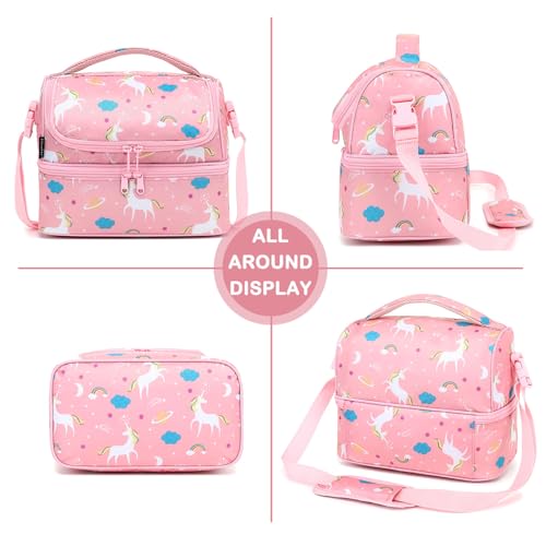 Kids Double Decker Cooler Insulated Lunch Bag Large Tote for Boys
