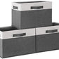 Large Fabric Storage Bins with 3 Handles (3 Count)