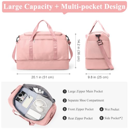Travel Duffle Bag with Shoes Compartment