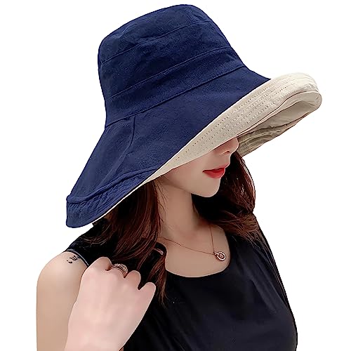 Women Summer Wide Brim Sun Hat Bucket Fishing Hats UV Protection