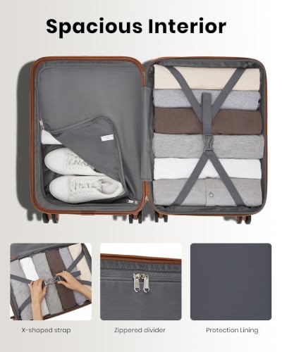 Carry On Luggage 22x14x9 Airline Approved with Spinner Wheels