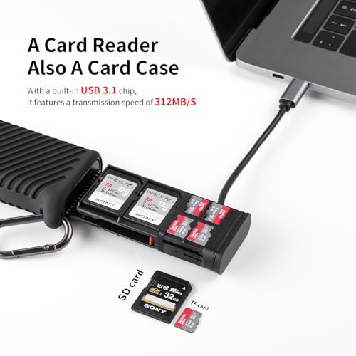 UHS-II SD4.0/Micro SD Card Reader Holder TF Memory Card Reader Case