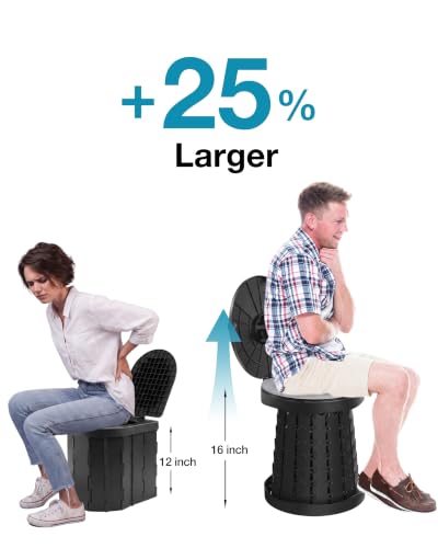 Upgrade Retractable Portable Toilet Travel Toilet Adjustable Height Camping Toilet Portable Potty for Adults Kids
