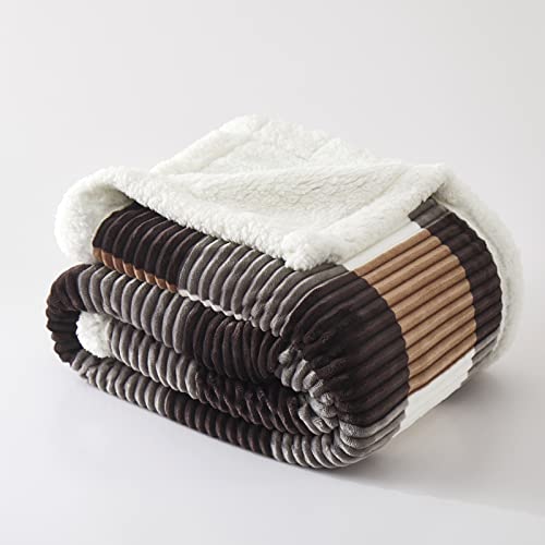 Sherpa Blanket Twin Plaid Thick Bed Blanket