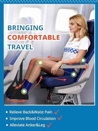 2 Pack Airplane Foot Hammock for Travel with Carry Bags (2 Count)