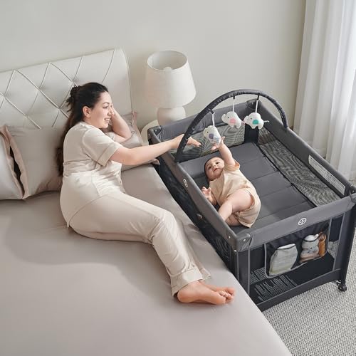 Foldable Portable Baby Playard Crib for Toddlers