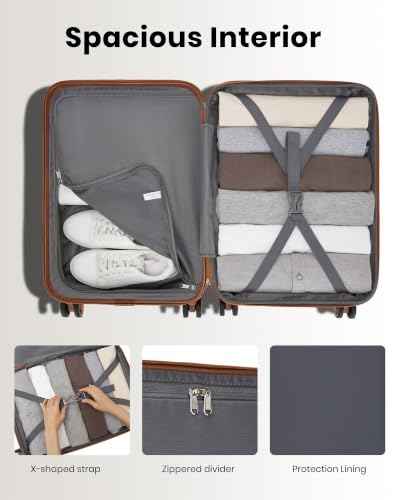 24 Inch Luggage Suitcase with Spinner Wheels TSA Lock