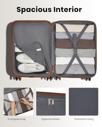Carry On Luggage 22x14x9 Airline Approved with Spinner Wheels