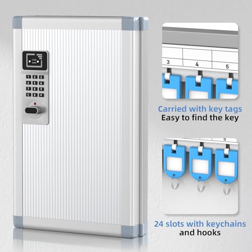 24 Slots Key Box Wall Mount with Code and Key