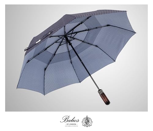 Folding Umbrella Real Wood Handle Pimlico Navy Bronze