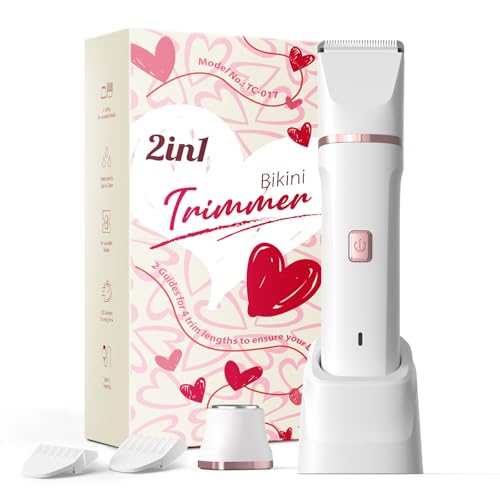 2-in-1 Bikini Trimmer for Women, Pubic Hair Trimmer, Face Shaver