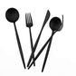 20-Piece 18/10 Stainless Steel Flatware Silverware, Luxury Dinnerware Set Travel Cutlery Tableware Include Knife Fork Spoon Service for 4,Healthy & Eco-Friendly Dishwasher Safe (Black Matte) (4 Count)