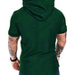 Mens Fashion Hoodies Sport Pullover Solid Color Shirt Workout Lightweight Tops Dark Green