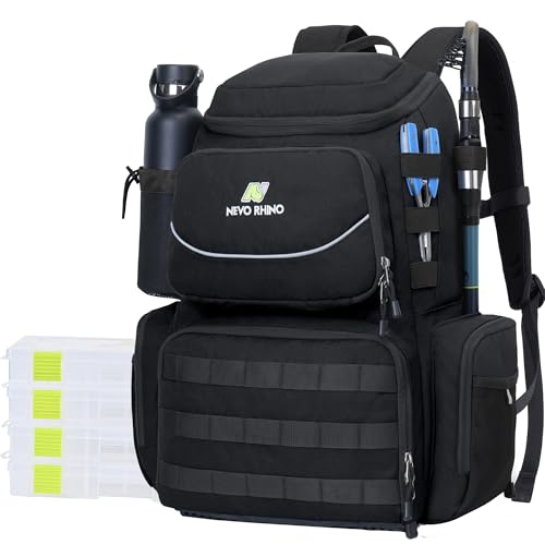 Fishing Tackle Backpack with Rod Holders