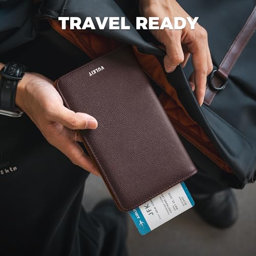 Passport Wallet for Travel RFID Blocking Premium Leather