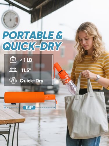 Windproof Travel Umbrellas for Rain and Sun (2 Count)