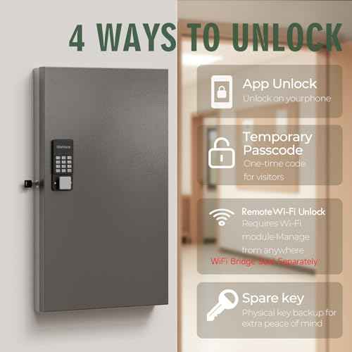 96 Key Lock Box Smart Key Organier Cabinet with Keypad & App for Office