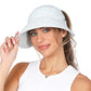 Womens Sunblocker UPF 50 Wide Brim Ponytail Sun Hat