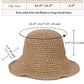 Womens Crochet Straw Sun Hat Foldable Floppy Wide Brim Beach Hat for Summer