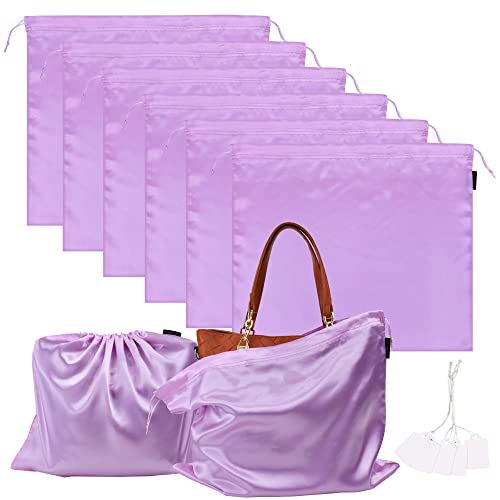 6 Pack Dust Bags for Handbags Silk Dust Cover Bag for Handbags Purses Shoes Boots