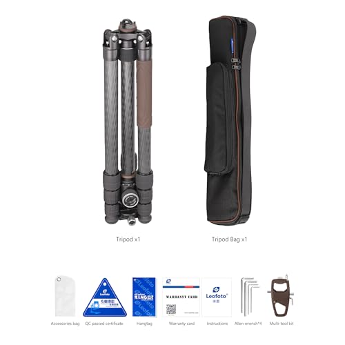 Compact Carbon Fiber Travel Camera Tripod with Ball Head