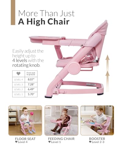 Feed Me 3-in-1 Travel High Chair Booster Seat - Rose Tea