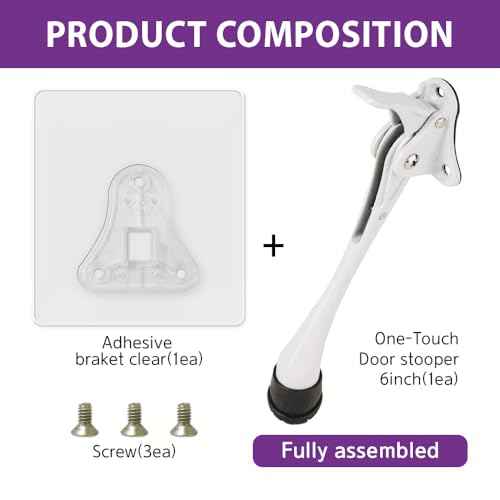 HASHI 6 Inch Kickdown Door Stopper No Drilling